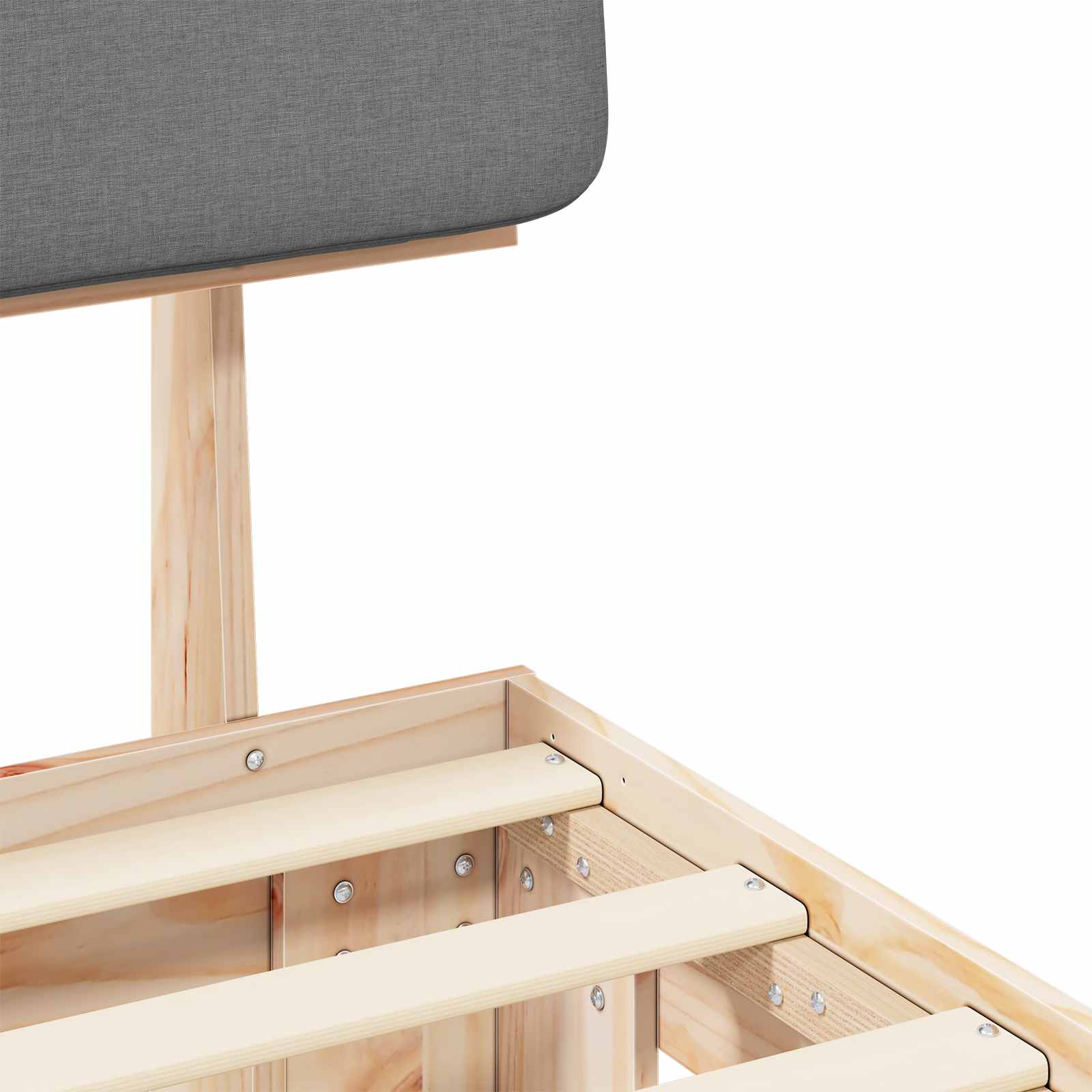 Estructura de Cama con Cabecera Tapizada Gris Claro