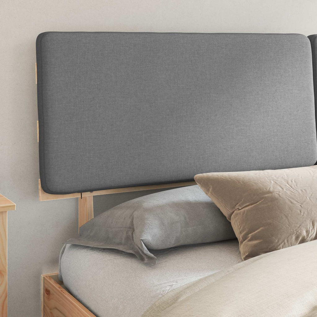Estructura de Cama con Cabecera Tapizada Gris Claro
