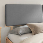 Estructura de Cama con Cabecera Tapizada Gris Claro