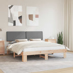Estructura de Cama con Cabecera Tapizada Gris Claro