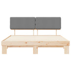 Estructura de Cama con Cabecera Tapizada Gris Claro