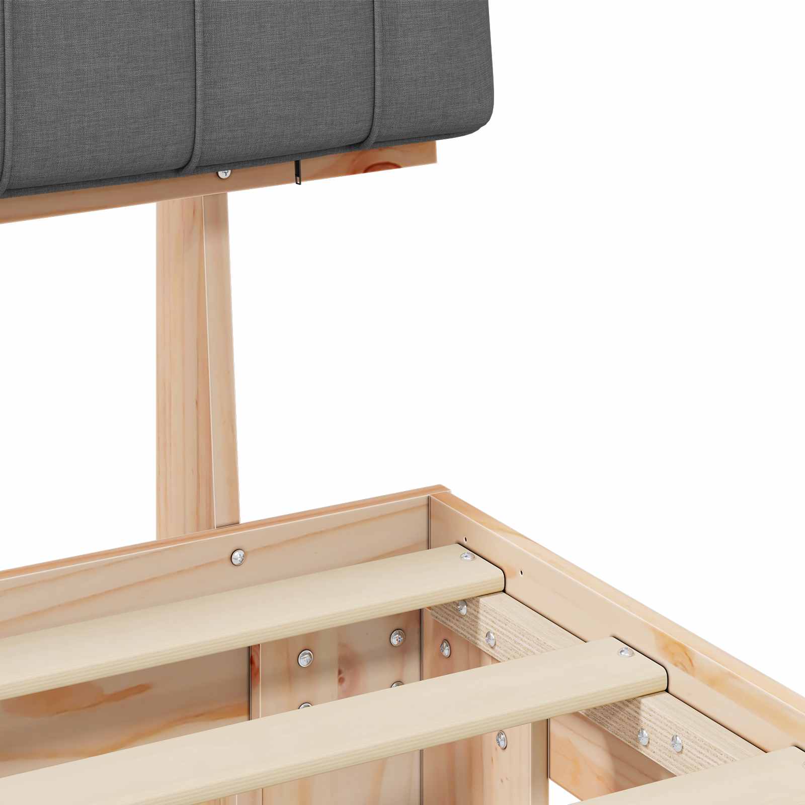 Estructura de Cama con Cabecera Tapizada Gris Claro
