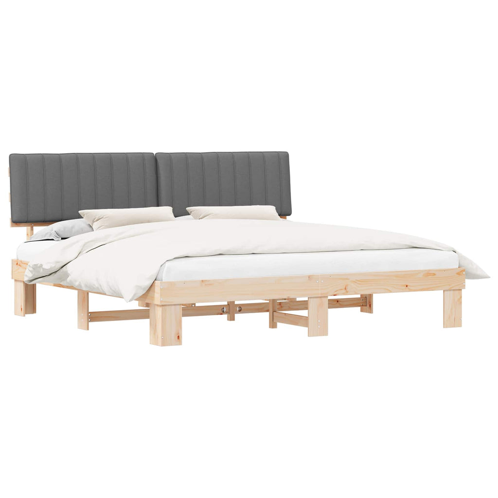 Estructura de Cama con Cabecera Tapizada Gris Claro