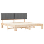 Estructura de Cama con Cabecera Tapizada Gris Claro