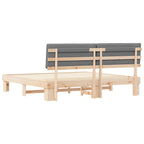 Estructura de Cama con Cabecera Tapizada Gris Claro