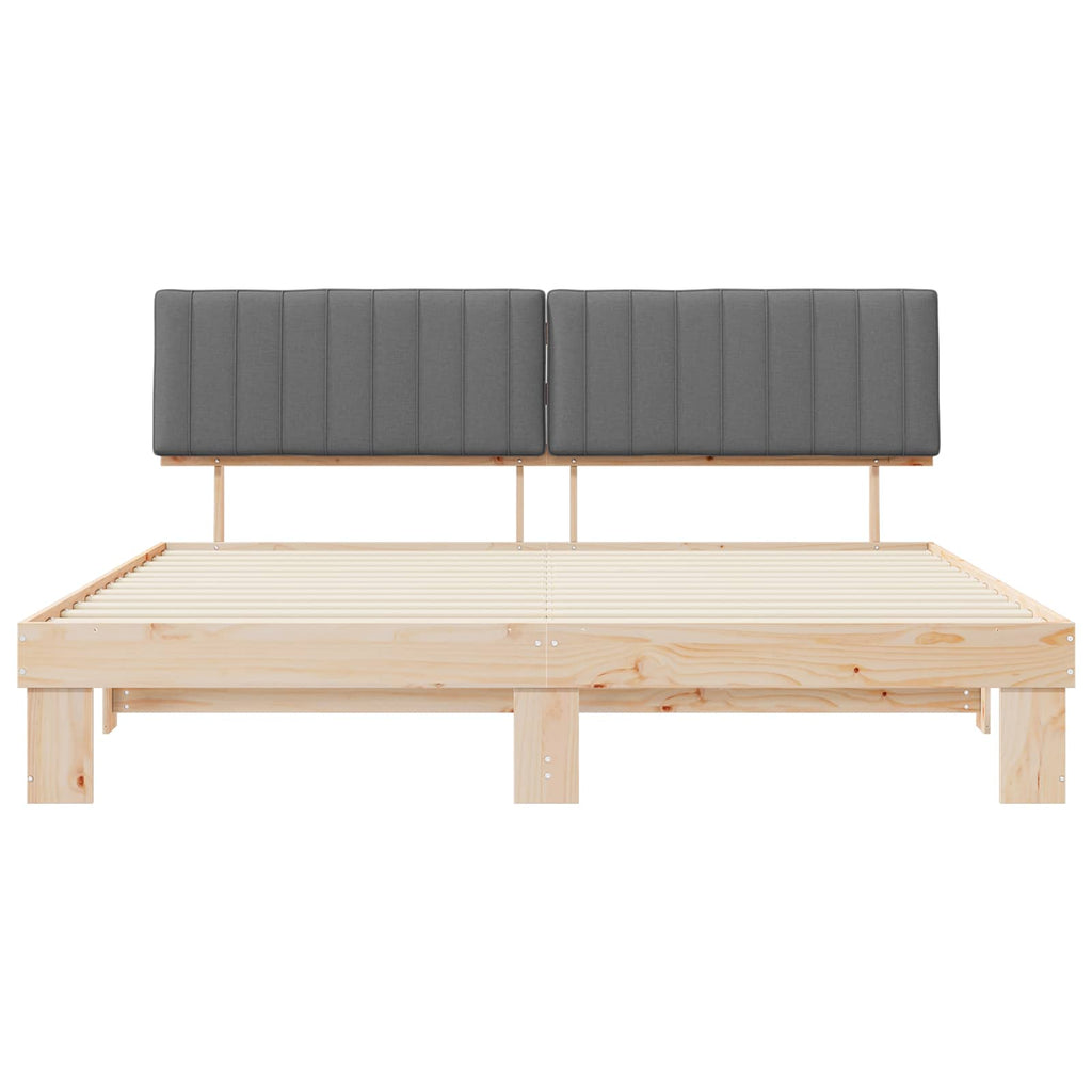 Estructura de Cama con Cabecera Tapizada Gris Claro