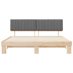 Estructura de Cama con Cabecera Tapizada Gris Claro