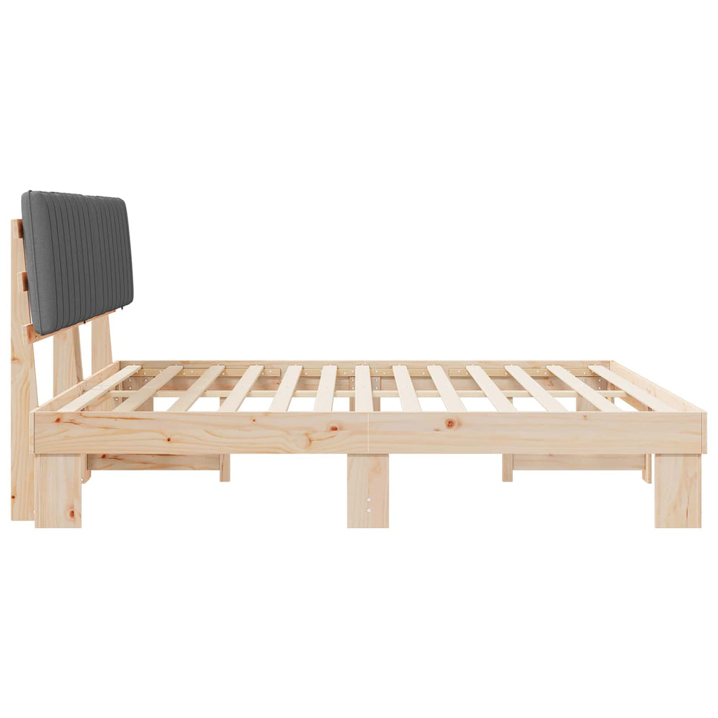 Estructura de Cama con Cabecera Tapizada Gris Claro