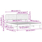 Estructura de Cama con Cabecera Tapizada Gris Claro