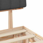 Estructura de Cama con Cabecera Tapizada Gris oscuro