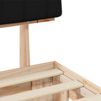 Estructura de Cama con Cabecera Tapizada Negro 200 x 200 cm