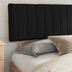 Estructura de Cama con Cabecera Tapizada Negro 200 x 200 cm