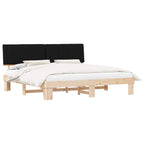 Estructura de Cama con Cabecera Tapizada Negro 200 x 200 cm