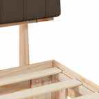 Estructura de Cama con Cabecera Tapizada Taupé 200 x 200 cm