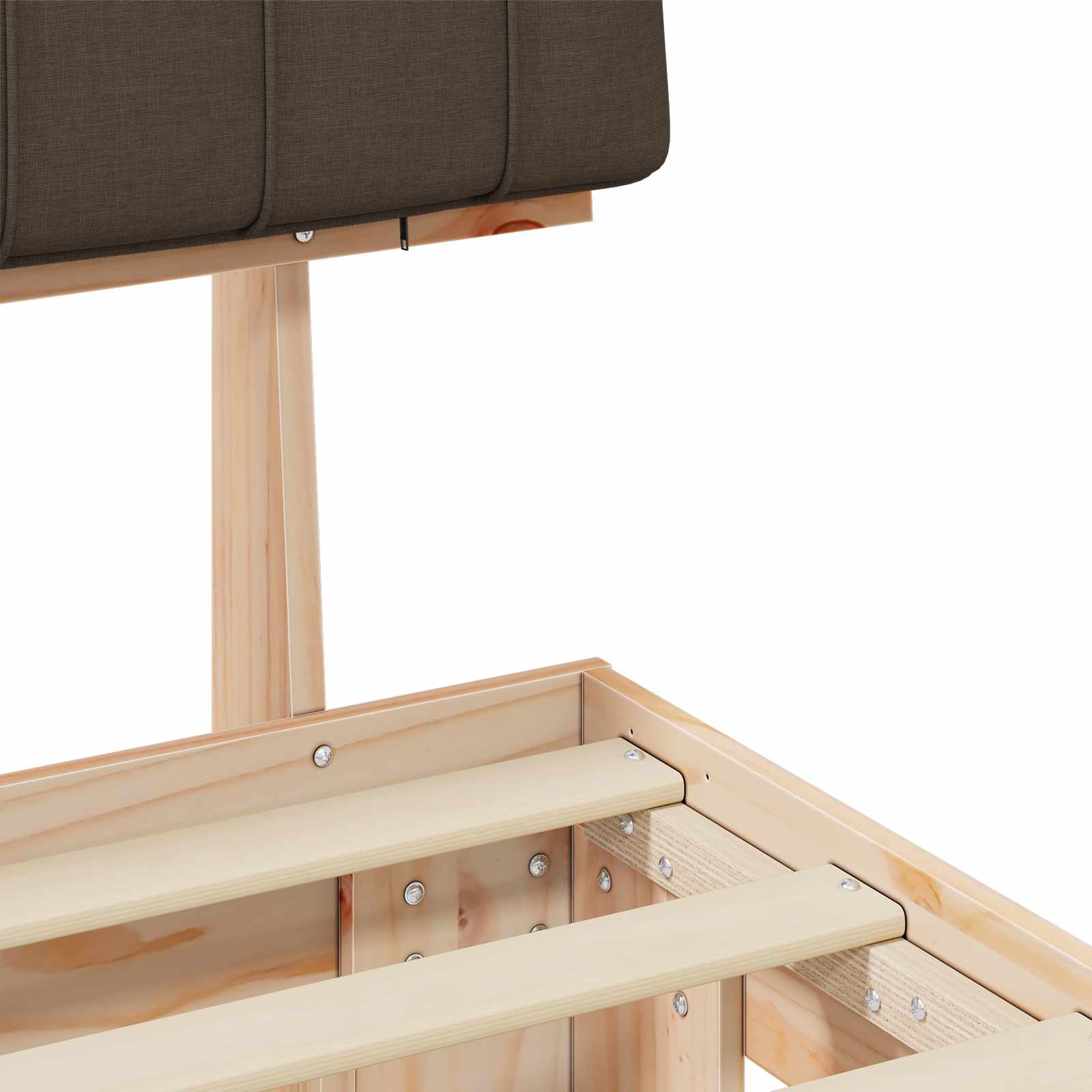 Estructura de Cama con Cabecera Tapizada Taupé 200 x 200 cm