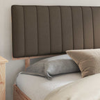 Estructura de Cama con Cabecera Tapizada Taupé 200 x 200 cm