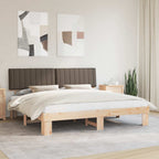 Estructura de Cama con Cabecera Tapizada Taupé 200 x 200 cm