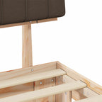 Estructura de Cama con Cabecera Tapizada Taupé 180 x 200 cm