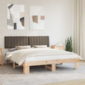 Estructura de Cama con Cabecera Tapizada Taupé 180 x 200 cm
