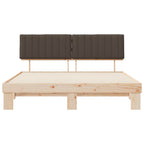 Estructura de Cama con Cabecera Tapizada Taupé 180 x 200 cm
