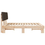 Estructura de Cama con Cabecera Tapizada Taupé 180 x 200 cm