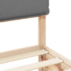 Estructura de Cama con Cabecera Tapizada Gris Claro