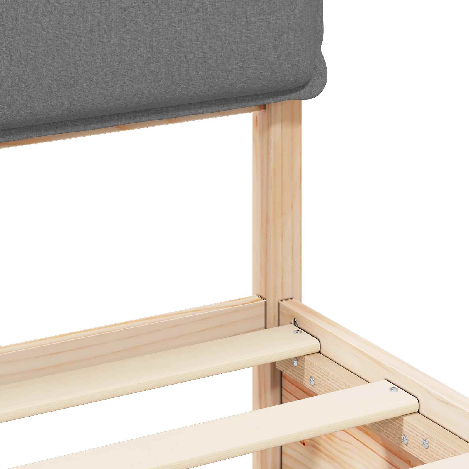 Estructura de Cama con Cabecera Tapizada Gris Claro