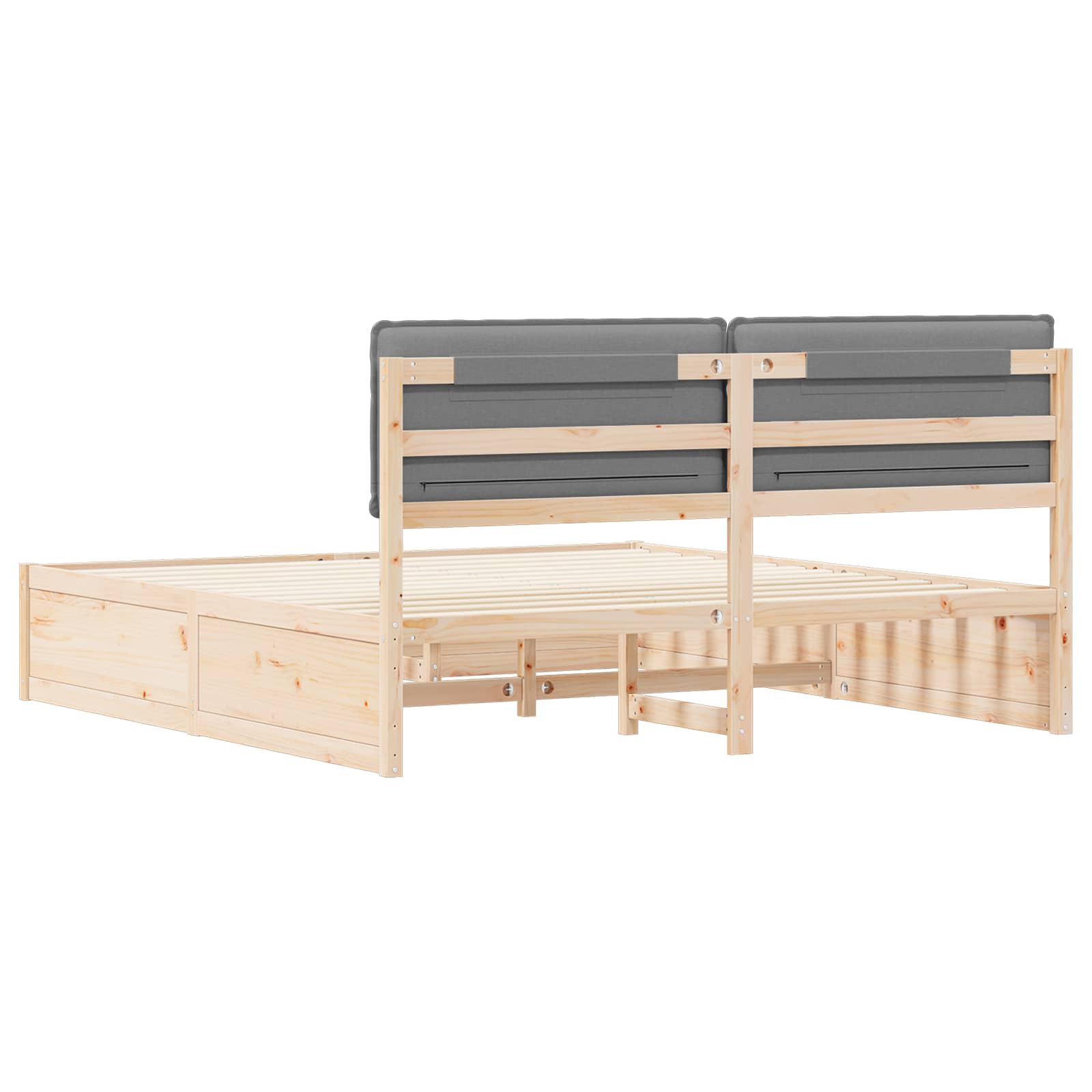 Estructura de Cama con Cabecera Tapizada Gris Claro