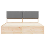 Estructura de Cama con Cabecera Tapizada Gris Claro