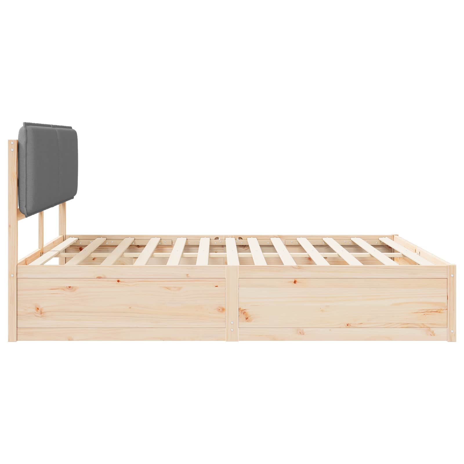 Estructura de Cama con Cabecera Tapizada Gris Claro