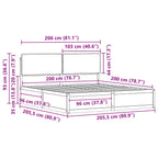 Estructura de Cama con Cabecera Tapizada Gris Claro