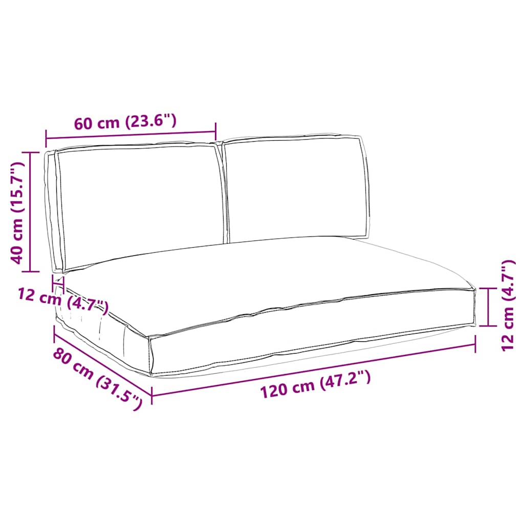 Juego de Cojines 3 pcs Antracita Tela Oxford