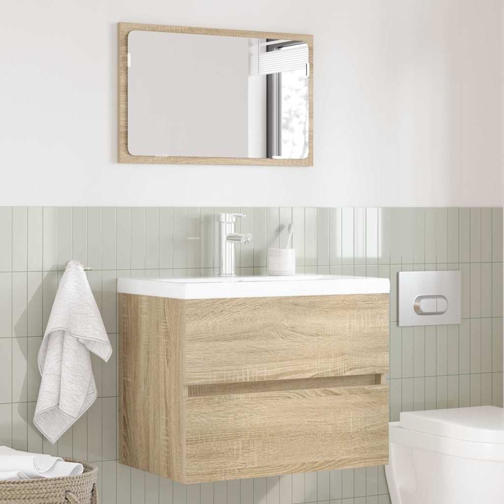 Juego de muebles de baño Roble Sonoma Madera contrachapada