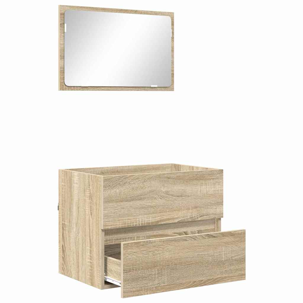 Juego de muebles de baño Roble Sonoma Madera contrachapada