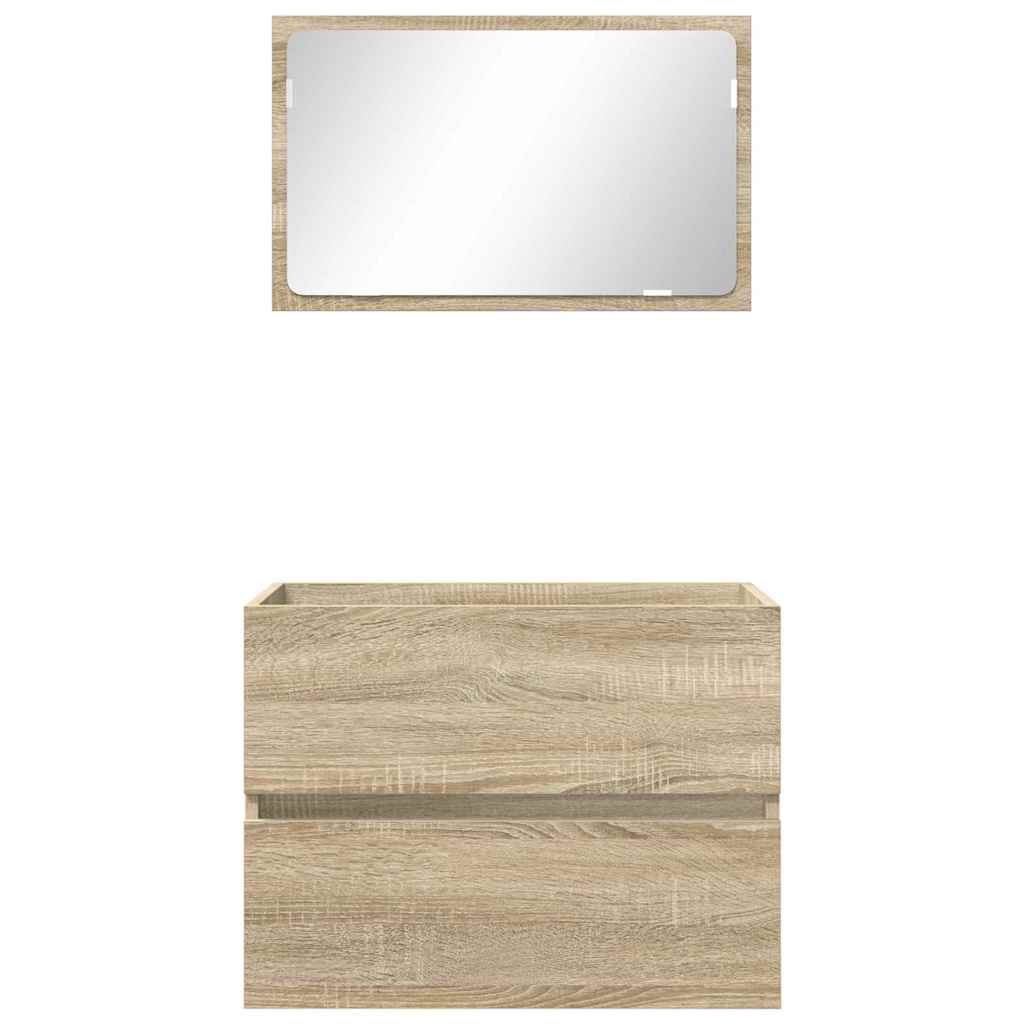 Juego de muebles de baño Roble Sonoma Madera contrachapada