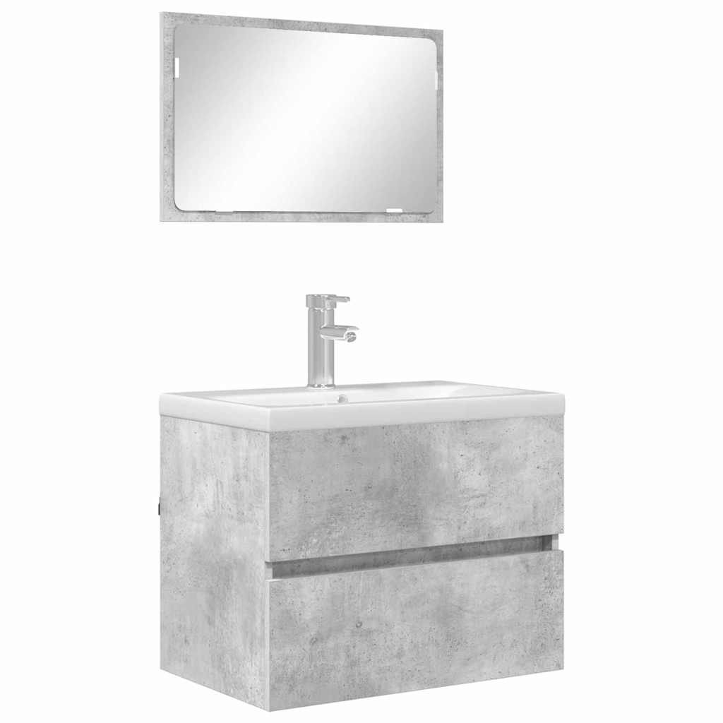 Juego de muebles de baño Gris Concreto 60 x 38,3 x 45 cm