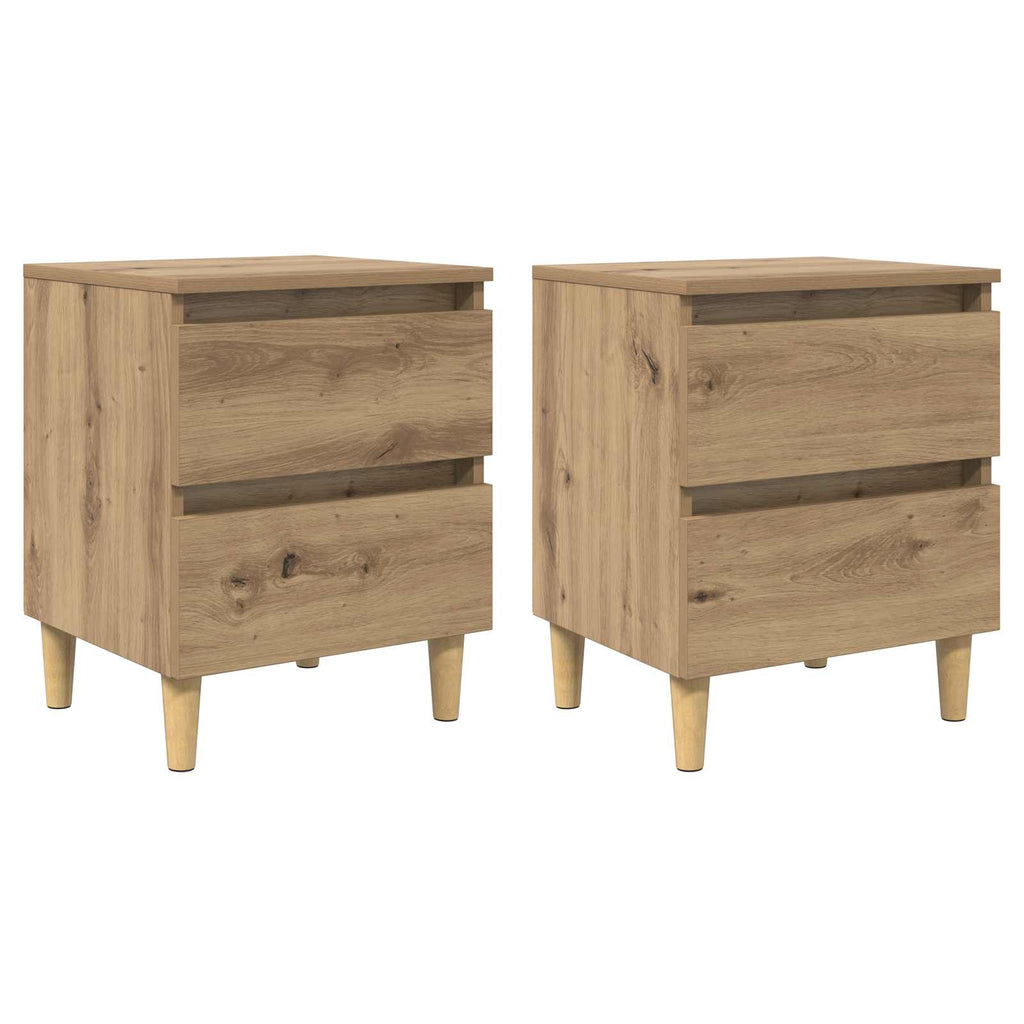 Armarios de cama 2 pcs Roble artesanal 40 x 35 x 50 cm