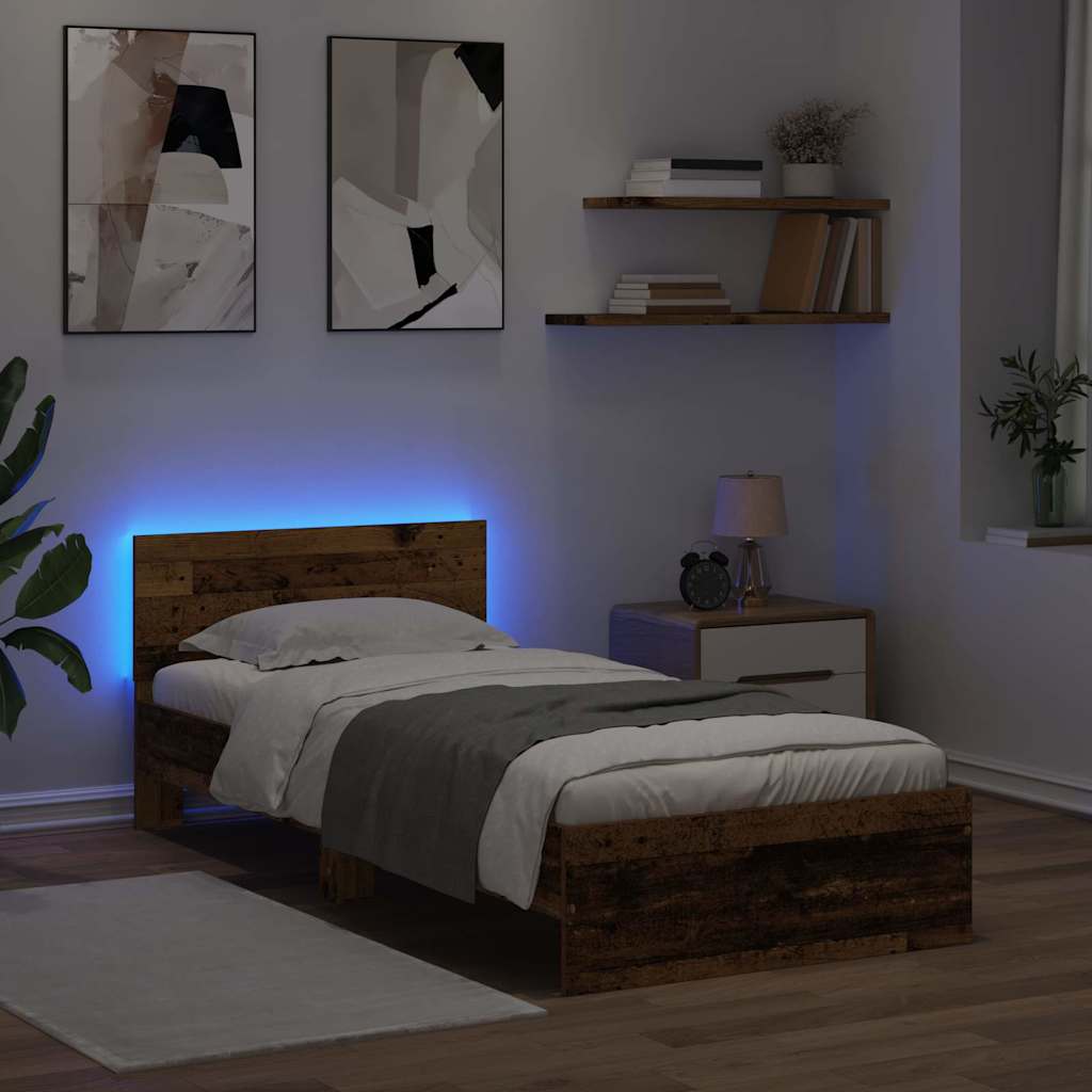 Estructura de cama con cabecera Madera Vieja 100 x 200 cm