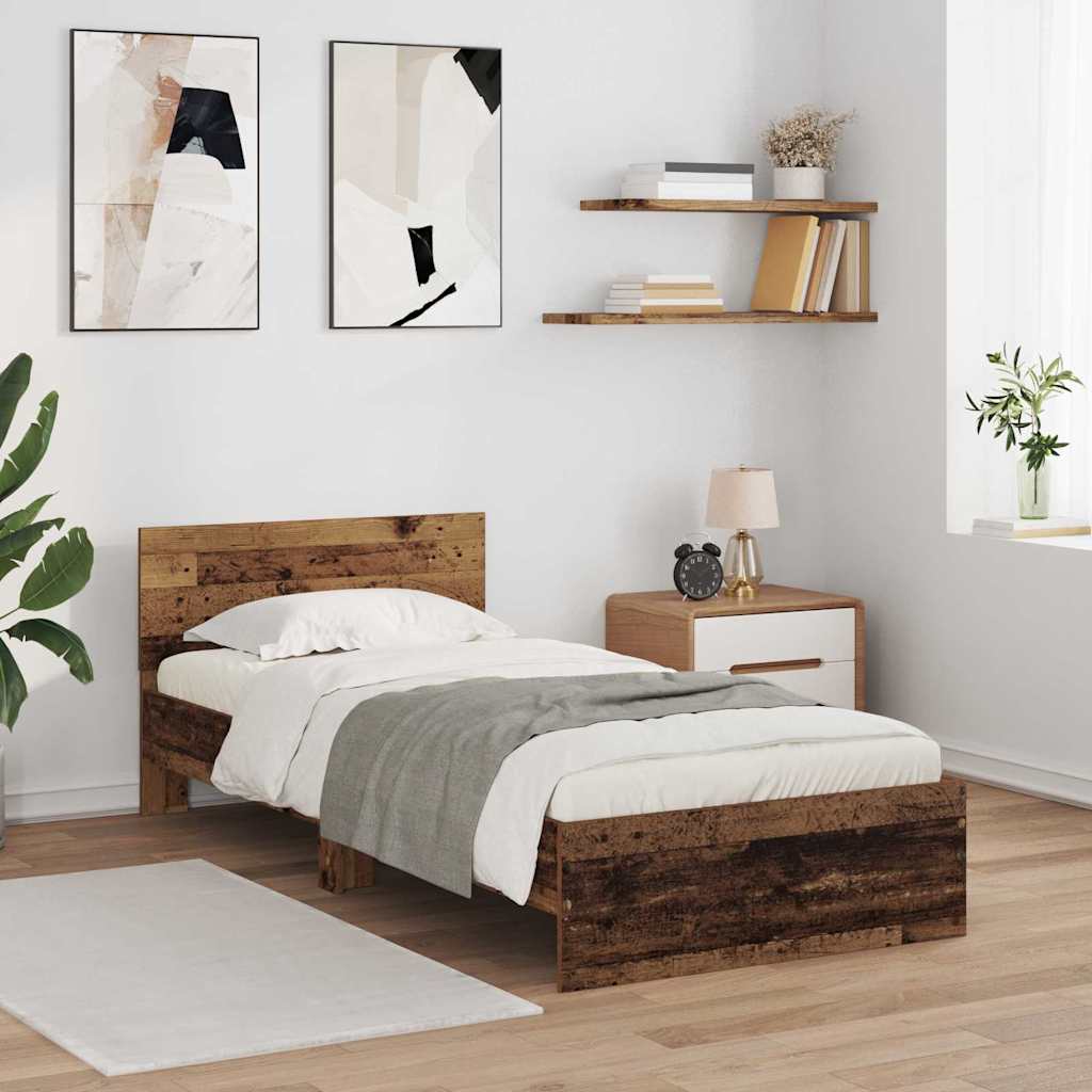 Estructura de cama con cabecera Madera Vieja 100 x 200 cm