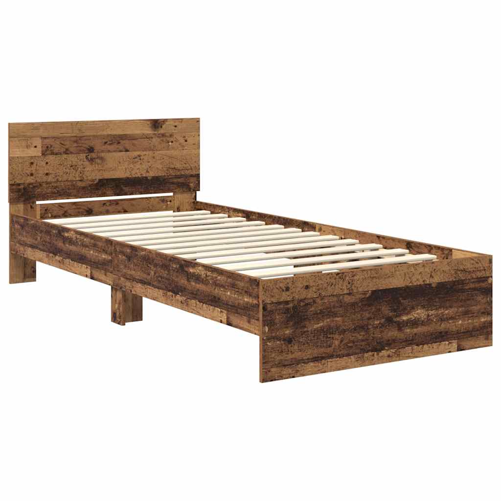 Estructura de cama con cabecera Madera Vieja 100 x 200 cm
