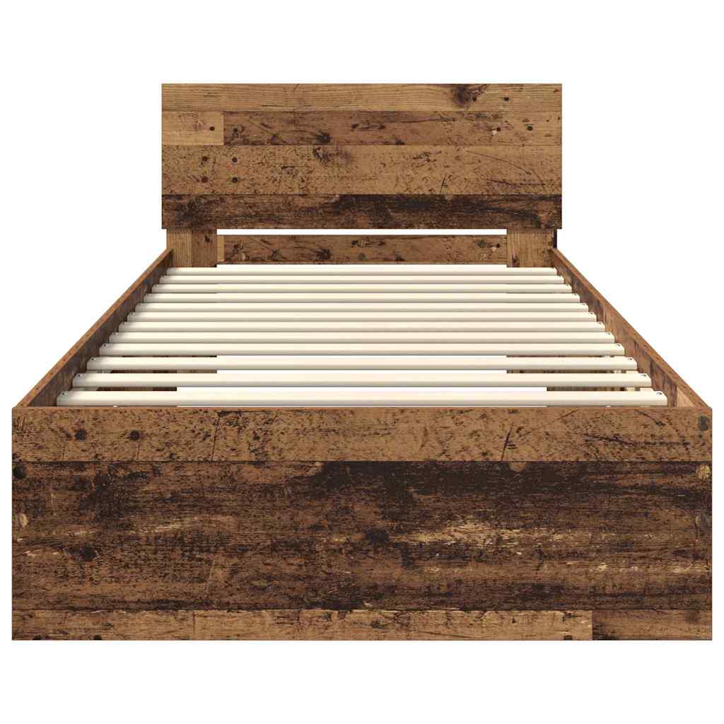 Estructura de cama con cabecera Madera Vieja 100 x 200 cm