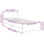 Estructura de cama con cabecera Madera Vieja 100 x 200 cm