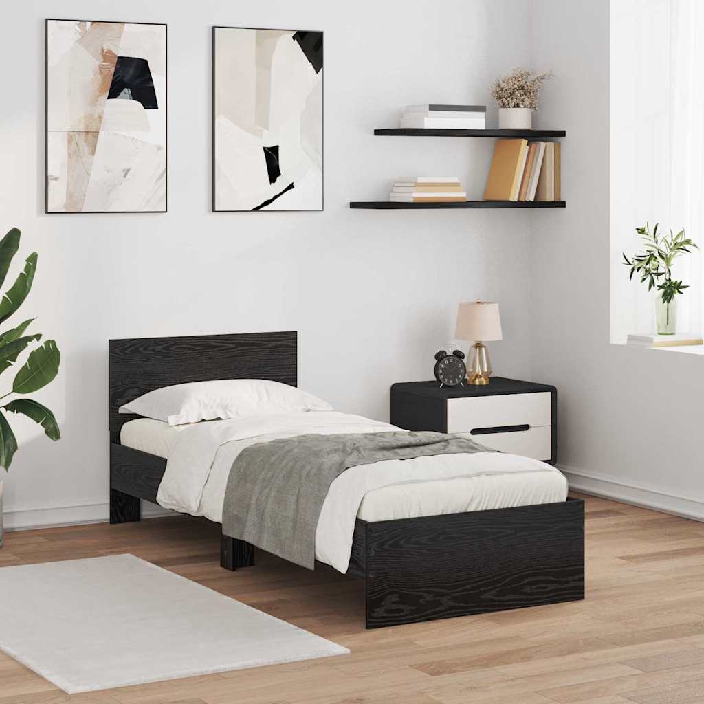 Bed Frame with Headboard Old Wood 100 x 200 cm