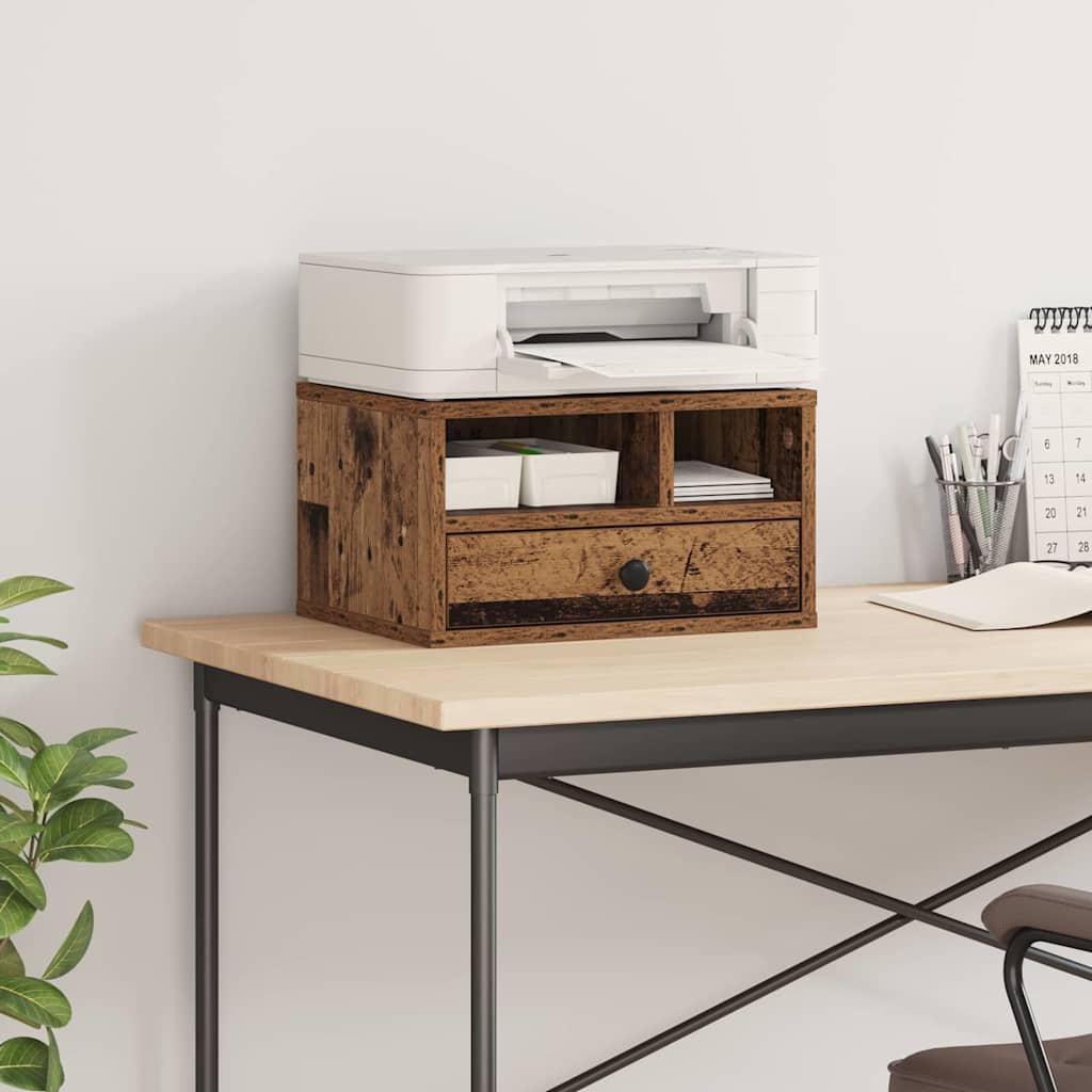 Soporte para Impresora con cajón Madera Vieja 40 x 32 x 24 cm