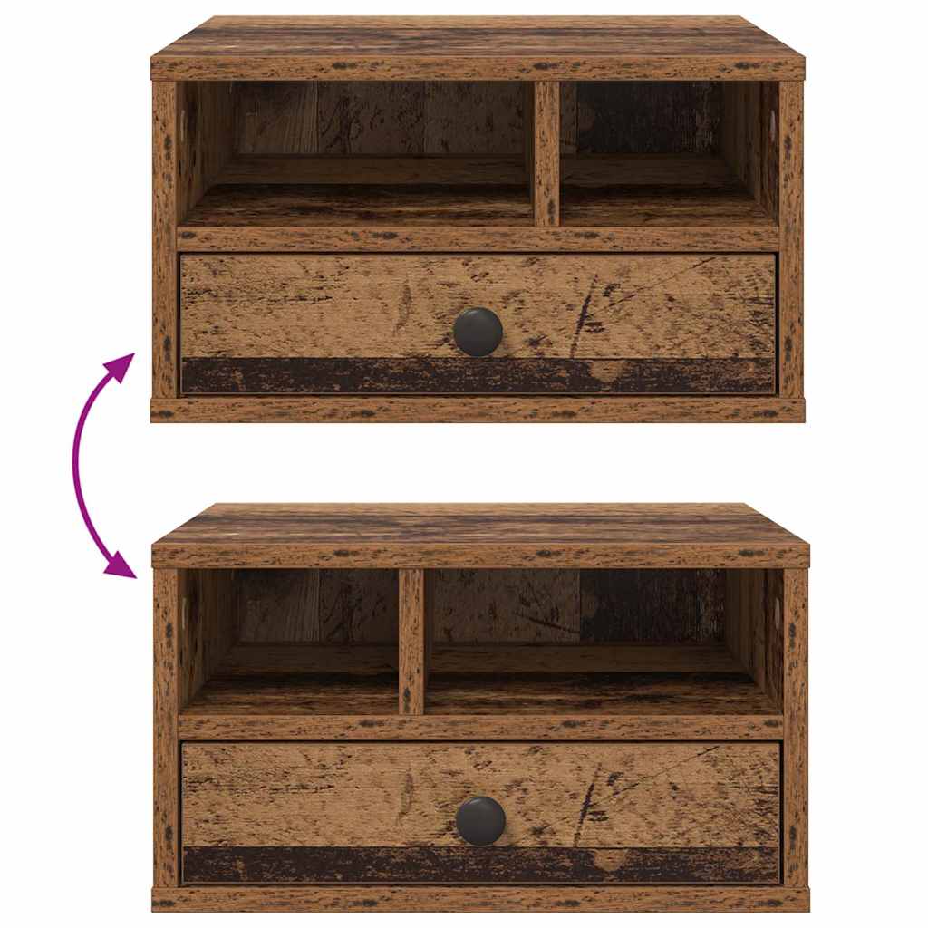 Soporte para Impresora con cajón Madera Vieja 40 x 32 x 24 cm