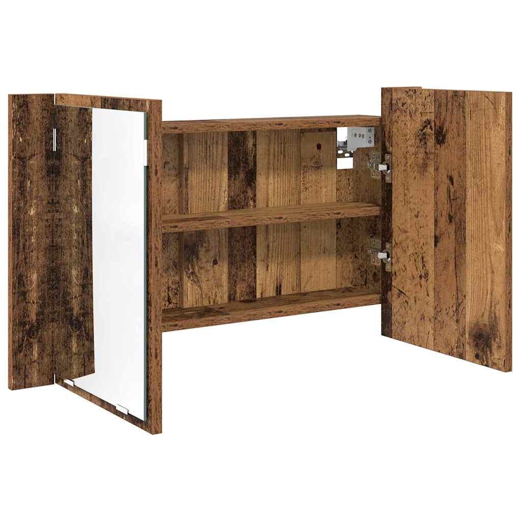 Armario con espejo de baño Madera Vieja 80 x 12 x 45 cm