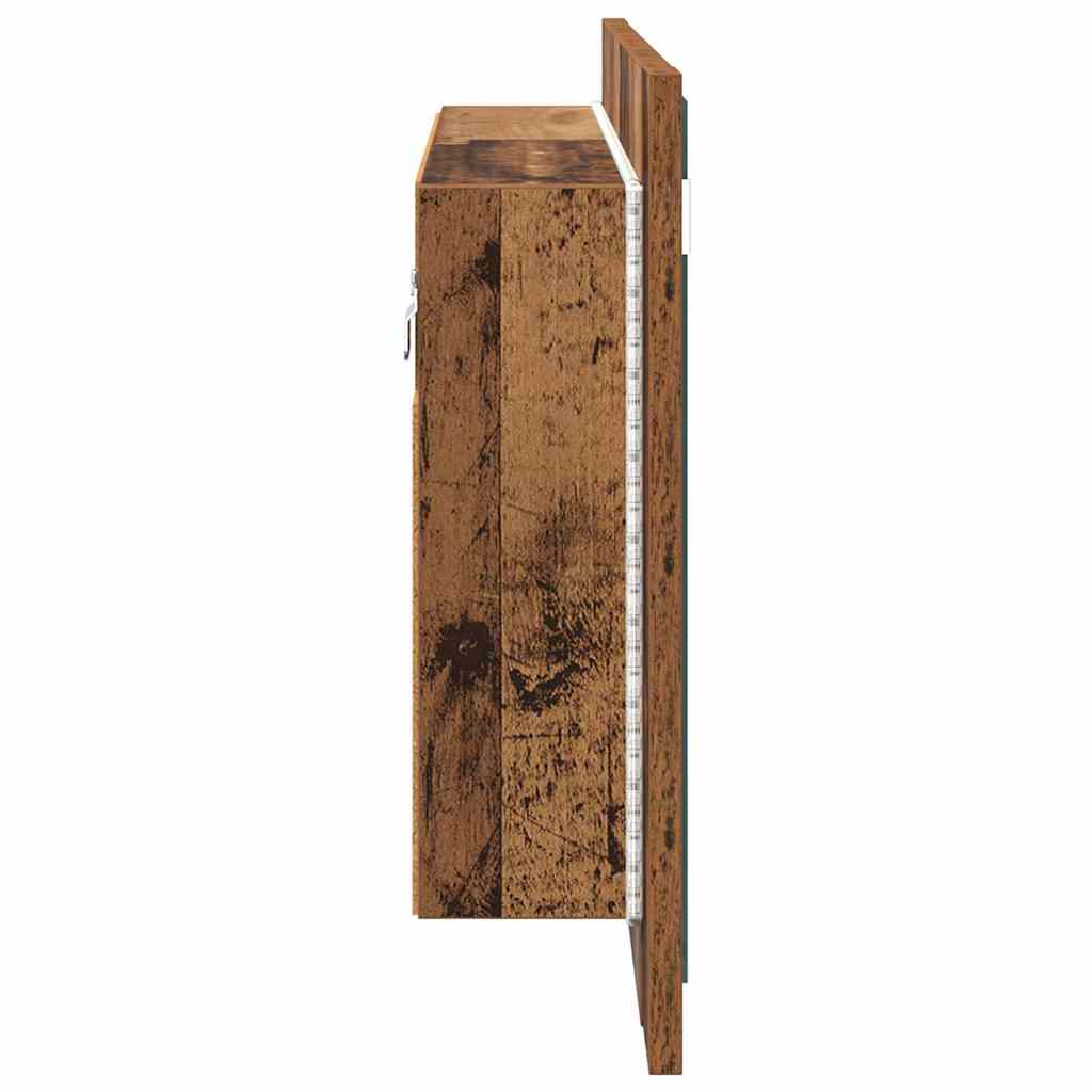 Armario con espejo de baño Madera Vieja 80 x 12 x 45 cm