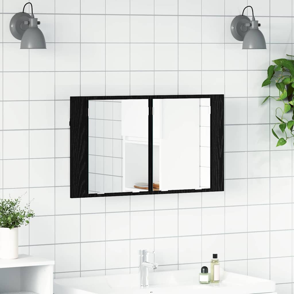 Armario con espejo de baño Madera Vieja 80 x 12 x 45 cm