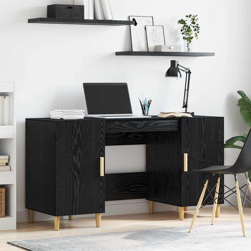 Craft oak desk with shelf 140 x 50 x 75 cm