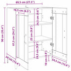 Vitrina Madera Vieja 69,5 x 34 x 90 cm Madera contrachapada
